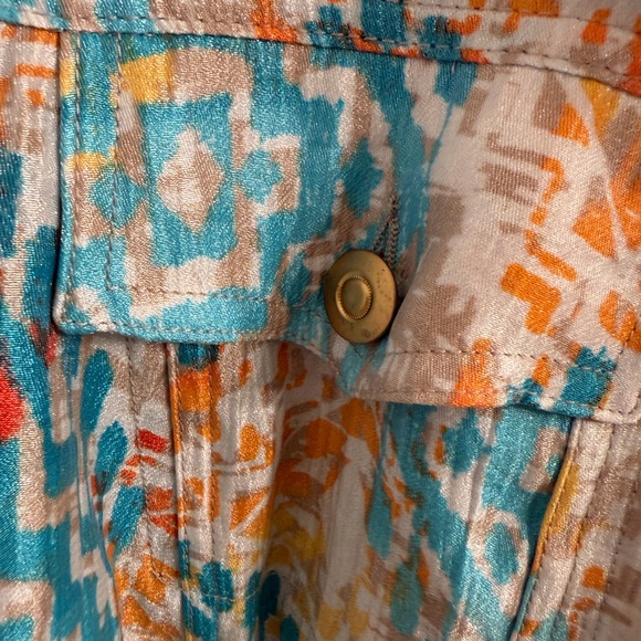 Ruby Rd. Turquoise and Orange Patterned Jacket - Picture 3 of 8